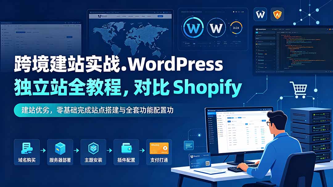 跨境建站实战：WordPress 独立站全教程，对比 Shopify 建站优劣，零基础完成站点搭建与全套功能配置-创业网 - 最新网络创业项目与实战营销教程平台 | cye.cc