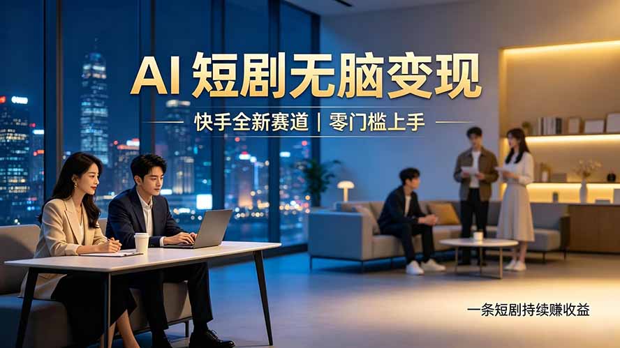 别乱找副业了，快手 AI 短剧零门槛长久被动增收-创业网 - 最新网络创业项目与实战营销教程平台 | cye.cc