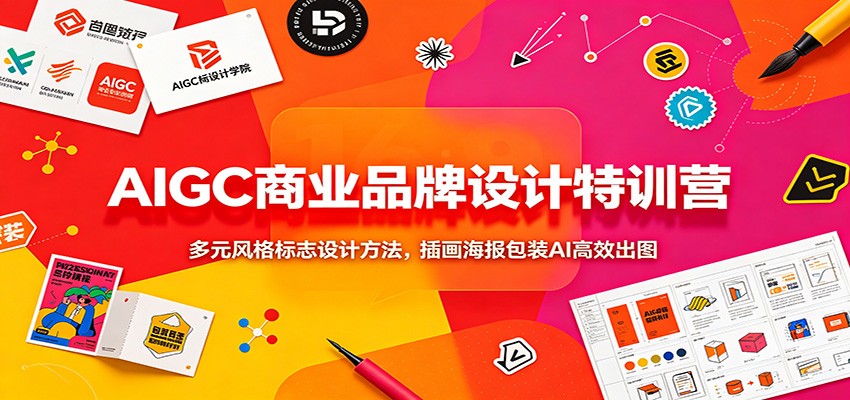 AIGC商业品牌设计特训营：多元风格标志设计方法，插画海报包装AI高效出图-创业网 - 最新网络创业项目与实战营销教程平台 | cye.cc