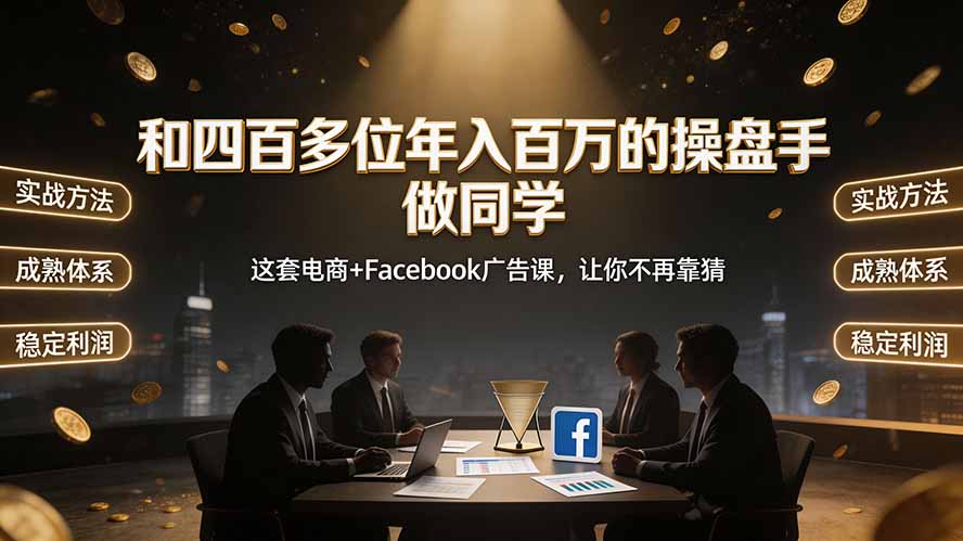 和四百多位年入百万的操盘手做同学——这套电商+Facebook广告课，让你不再靠猜【原创双语字幕】-创业网 - 最新网络创业项目与实战营销教程平台 | cye.cc