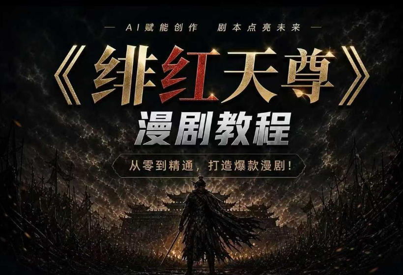 绯红天尊AI漫剧系统教程｜从零入门到精通，工具运用+剧本创作+爆款逻辑+提示词素材+镜头剪辑，全套爆款漫剧落地实战课-创业网 - 最新网络创业项目与实战营销教程平台 | cye.cc