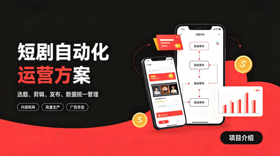 快手全自动短剧矩阵项目｜自动化分发，流量持续变现【揭秘】-创业网 - 最新网络创业项目与实战营销教程平台 | cye.cc