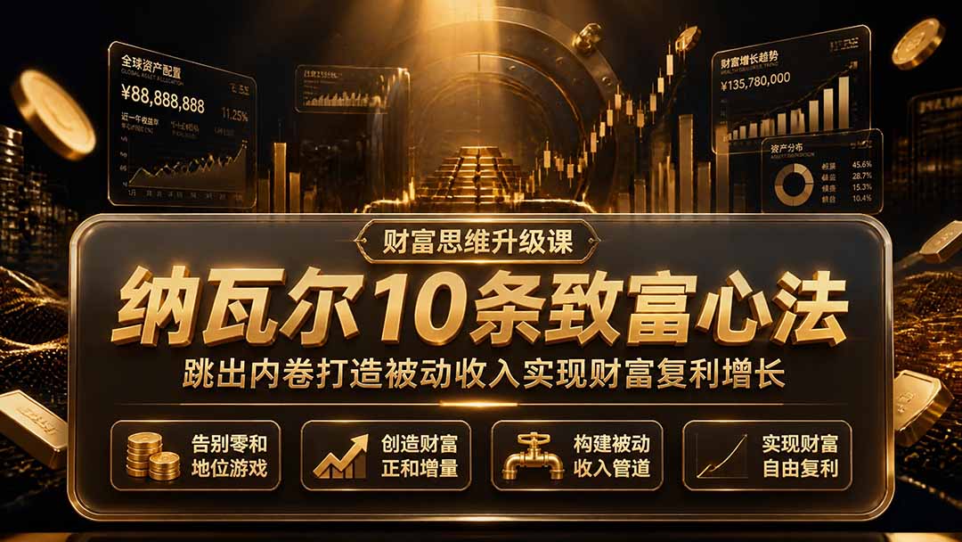 付费文章：纳瓦尔10条致富心法，跳出内卷打造被动收入实现财富复利增长-创业网 - 最新网络创业项目与实战营销教程平台 | cye.cc