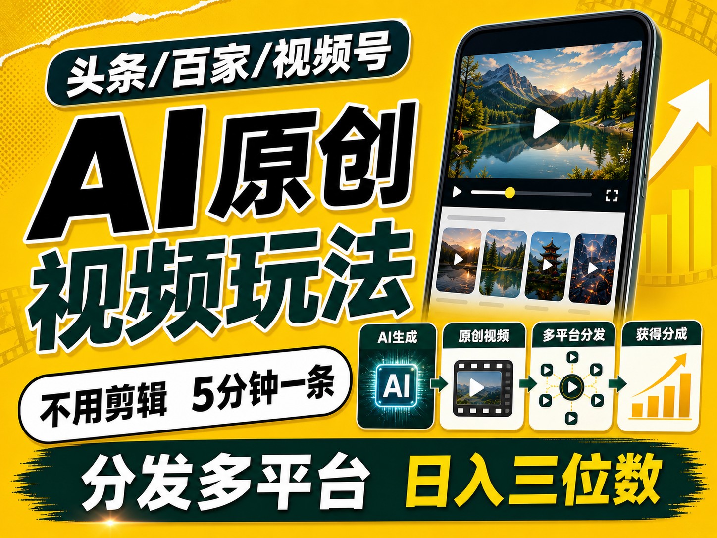 2026头条百家号升级玩法 5分钟一条原创视频 发多平台赚收-创业网 - 最新网络创业项目与实战营销教程平台 | cye.cc