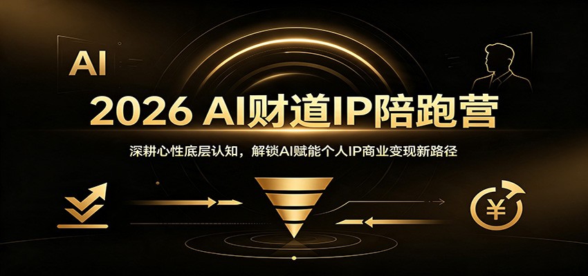 2026 AI财道IP陪跑营：深耕心性底层认知，解锁AI赋能个人IP商业变现新路径-创业网 - 最新网络创业项目与实战营销教程平台 | cye.cc
