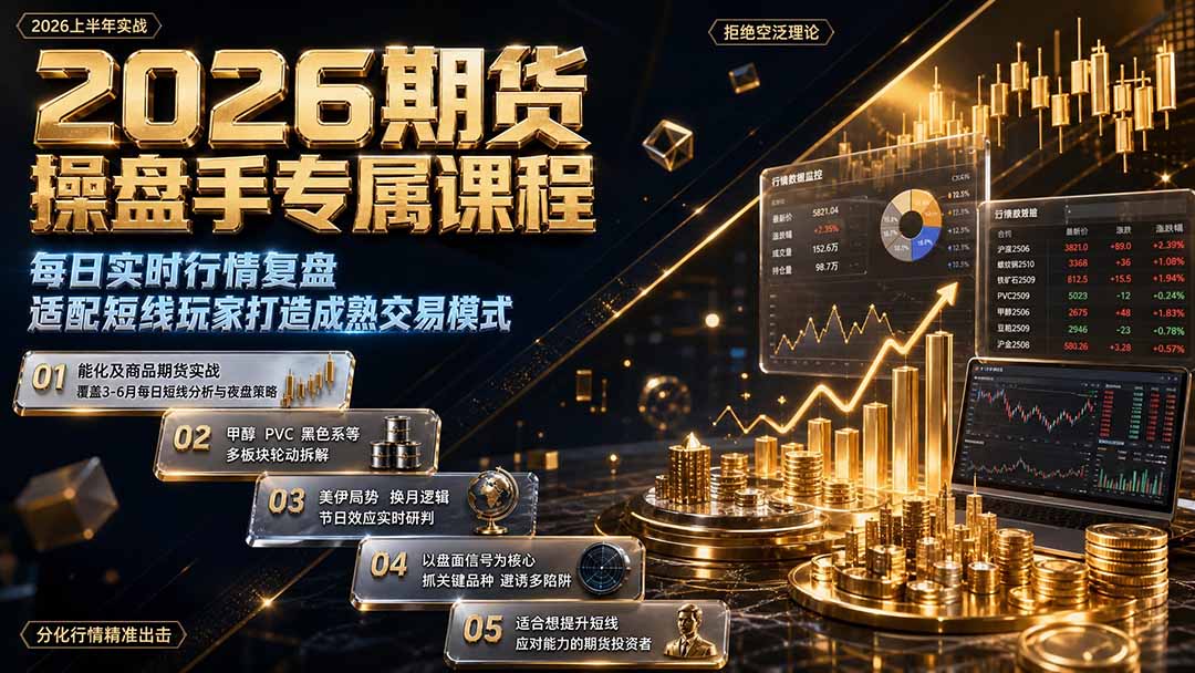 2026期货操盘手专属课程-更新8月，每日实时行情复盘，适配短线玩家打造成熟交易模式-创业网 - 最新网络创业项目与实战营销教程平台 | cye.cc