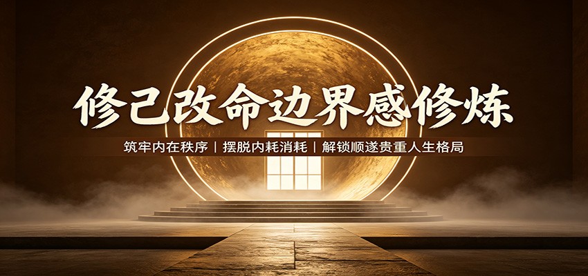 修己改命边界感修炼：筑牢内在秩序，摆脱内耗消耗，解锁顺遂贵重人生格局-创业网 - 最新网络创业项目与实战营销教程平台 | cye.cc