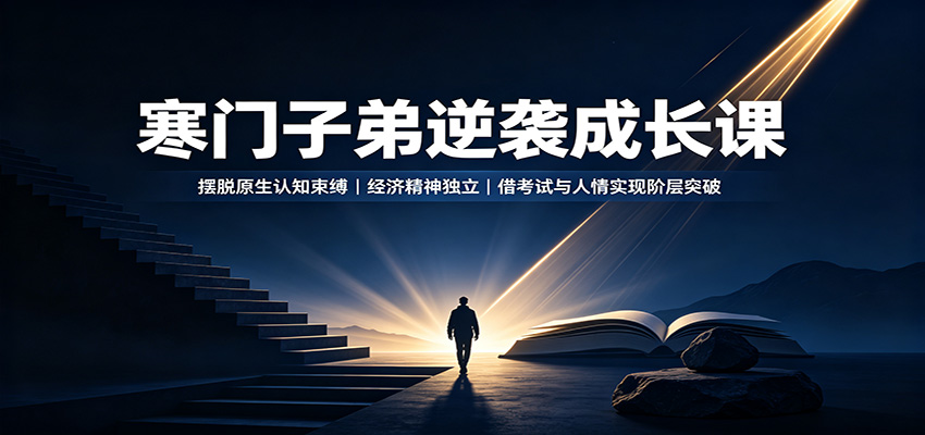 寒门子弟逆袭成长课：摆脱原生认知束缚，经济精神独立，借考试与人情实现阶层突破-创业网 - 最新网络创业项目与实战营销教程平台 | cye.cc