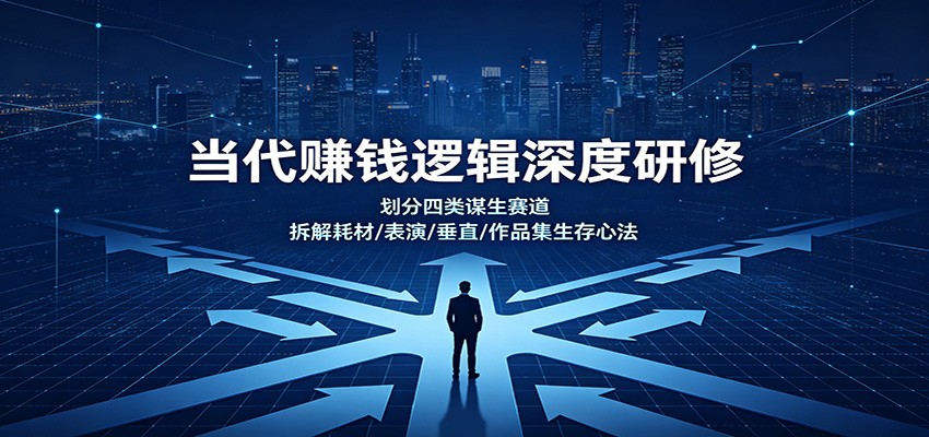 当代赚钱逻辑深度研修：划分四类谋生赛道，拆解耗材/表演/垂直/作品集生存心法-创业网 - 最新网络创业项目与实战营销教程平台 | cye.cc