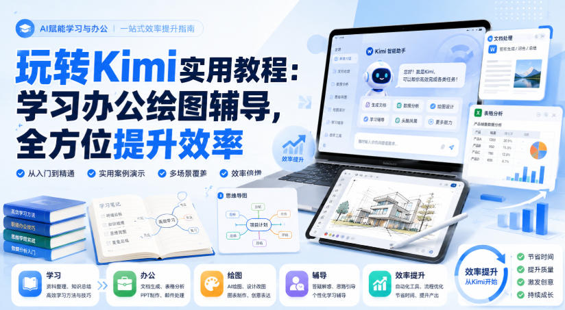 玩转Kimi实用教程：学习办公绘图辅导，全方位提升效率-创业网 - 最新网络创业项目与实战营销教程平台 | cye.cc