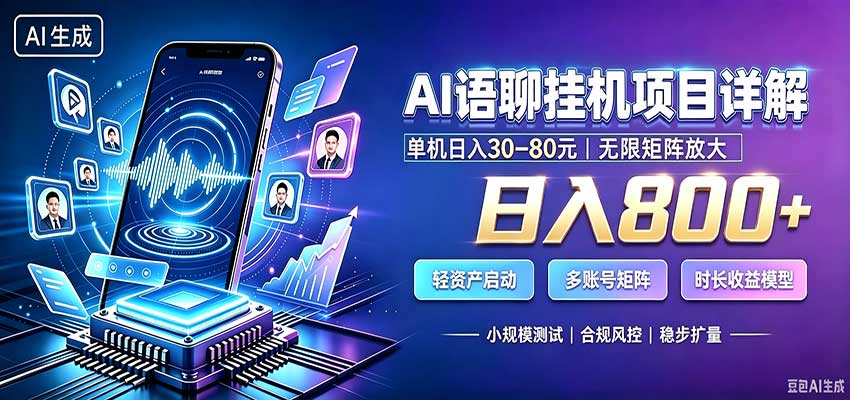 AI语聊挂机，日入800+，适用个人副业，工作室矩阵操作-创业网 - 最新网络创业项目与实战营销教程平台 | cye.cc