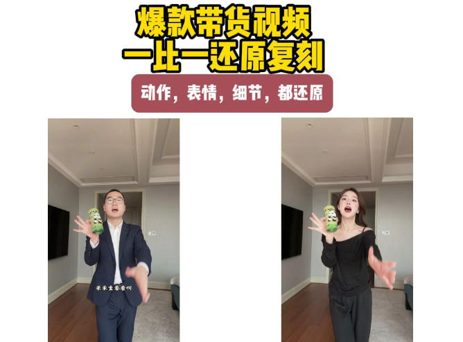 AI带货视频复刻，一比一还原加二创，动作，表情，细节，都还原，新手也能直接套用-创业网 - 最新网络创业项目与实战营销教程平台 | cye.cc