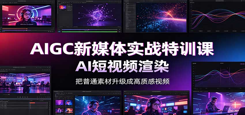 AIGC新媒体实战特训课：工具入门实操，AI短视频渲染，数字人商业视频制作-创业网 - 最新网络创业项目与实战营销教程平台 | cye.cc
