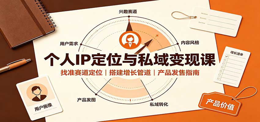 个人IP定位与私域变现课：找准赛道定位，搭建增长管道，产品发售指南-创业网 - 最新网络创业项目与实战营销教程平台 | cye.cc