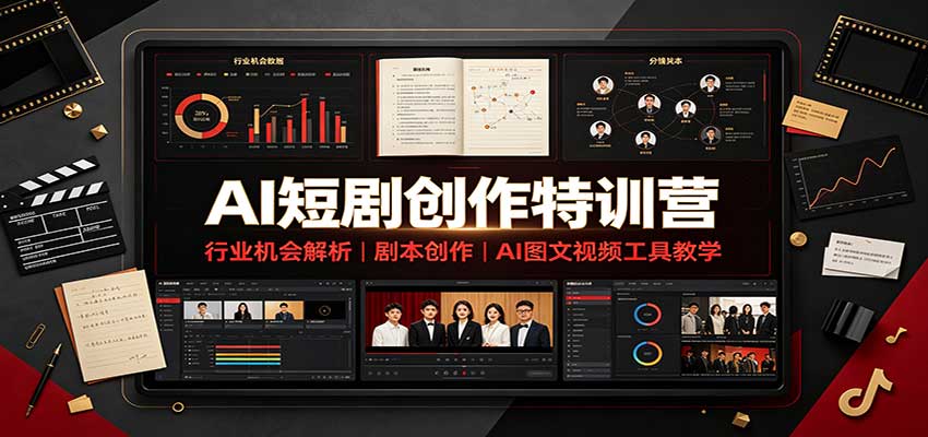 AI短剧创作特训营：行业机会解析，剧本创作，AI图文视频工具教学(文字版)-创业网 - 最新网络创业项目与实战营销教程平台 | cye.cc