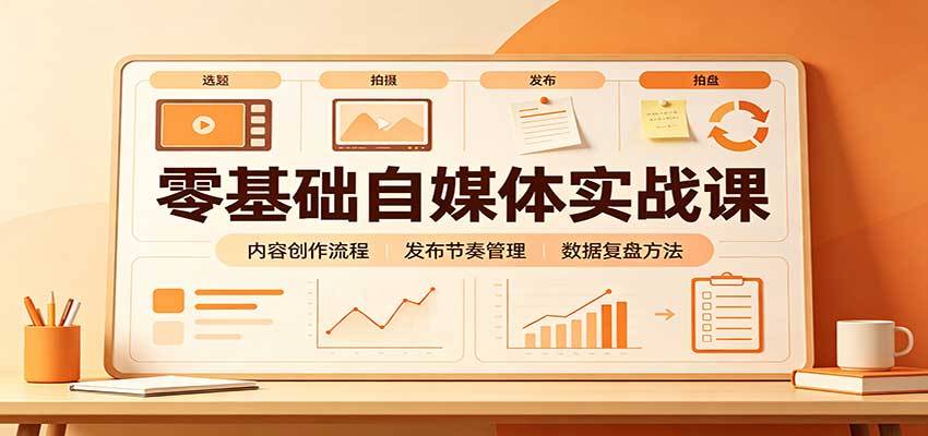 零基础自媒体实战课：赛道人设冷启动，内容创作复盘，公私域商业闭环-创业网 - 最新网络创业项目与实战营销教程平台 | cye.cc