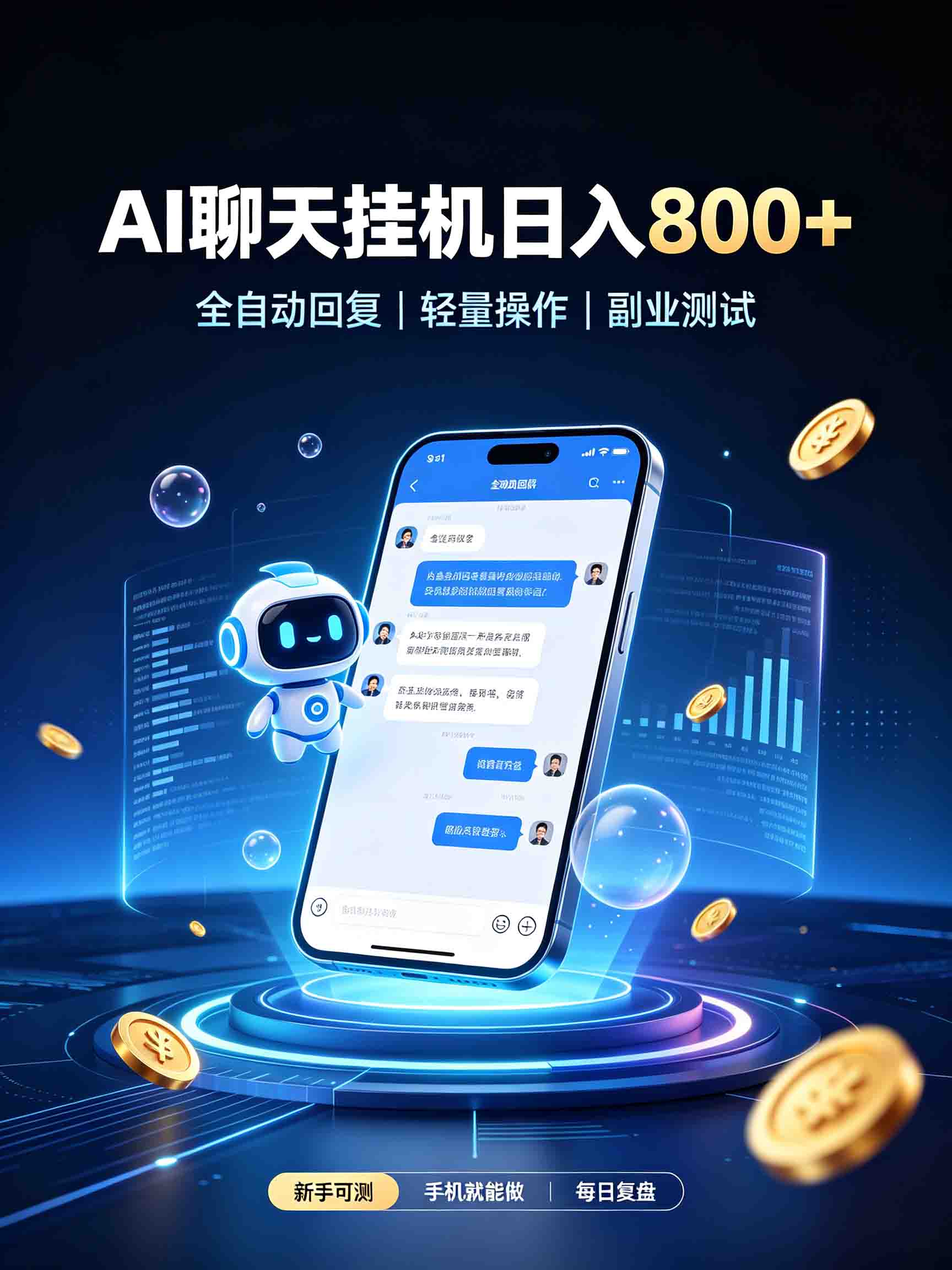 AI聊天挂机，日入800+，适用个人副业，工作室矩阵操作-创业网 - 最新网络创业项目与实战营销教程平台 | cye.cc