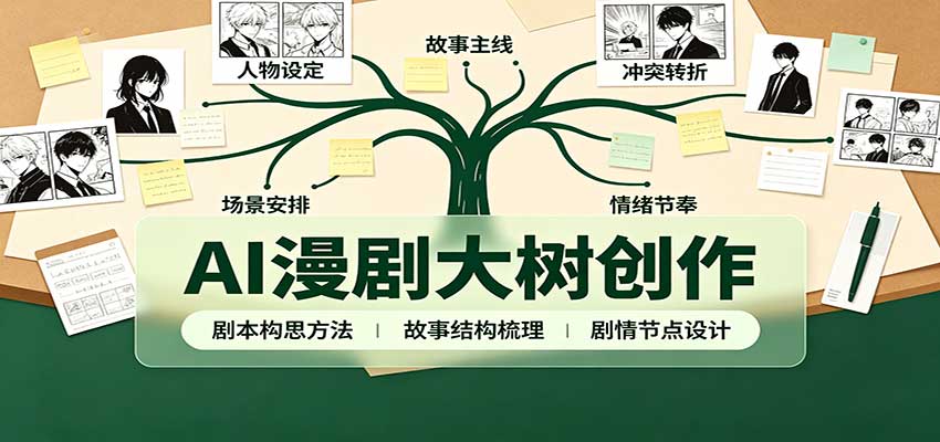 AI漫剧大树创作：剧本构思课程讲解，软件插件配置，配套工具资料完整梳理-创业网 - 最新网络创业项目与实战营销教程平台 | cye.cc