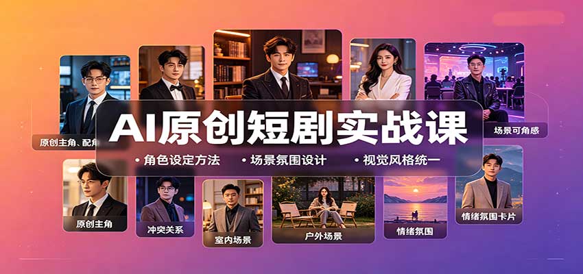 AI原创短剧实战课：从零搭建短剧创作全流程，批量产出可上线剧本-创业网 - 最新网络创业项目与实战营销教程平台 | cye.cc