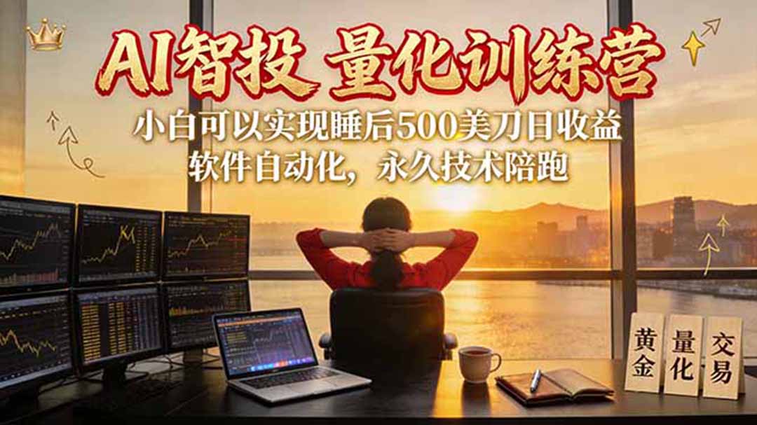 AI智投EA量化训练营【第三期】，多策略智投+防爆技术+趋势分析 ，轻松上手，矩阵放大，长期稳定。-创业网 - 最新网络创业项目与实战营销教程平台 | cye.cc