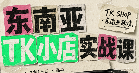 东南亚TK小店实战课(基础+进阶)-创业网 - 最新网络创业项目与实战营销教程平台 | cye.cc