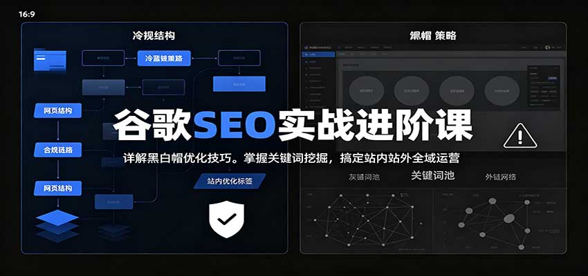 2026谷歌SEO实战进阶课：详解黑白帽优化技巧，掌握关键词挖掘，搞定站内站外全域运营-创业网 - 最新网络创业项目与实战营销教程平台 | cye.cc