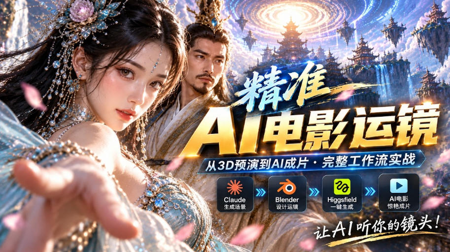 AI视频终于能精准运镜了！Claude+Blender+Higgsfield免费插件实测-创业网 - 最新网络创业项目与实战营销教程平台 | cye.cc