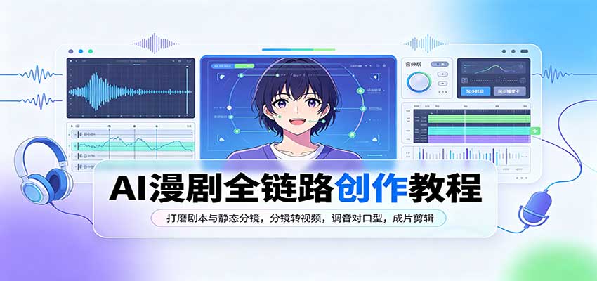 AI漫剧全链路创作教程：打磨剧本与静态分镜，分镜转视频，调音对口型，成片剪辑-创业网 - 最新网络创业项目与实战营销教程平台 | cye.cc