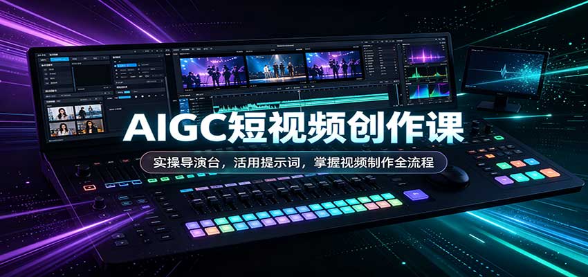 AIGC短视频创作课：实操导演台，活用提示词，掌握视频制作全流程-创业网 - 最新网络创业项目与实战营销教程平台 | cye.cc