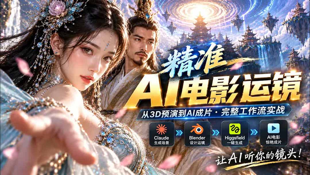 AI视频终于能精准运镜了！Claude + Blender + Higgsfield 免费插件实测-创业网 - 最新网络创业项目与实战营销教程平台 | cye.cc