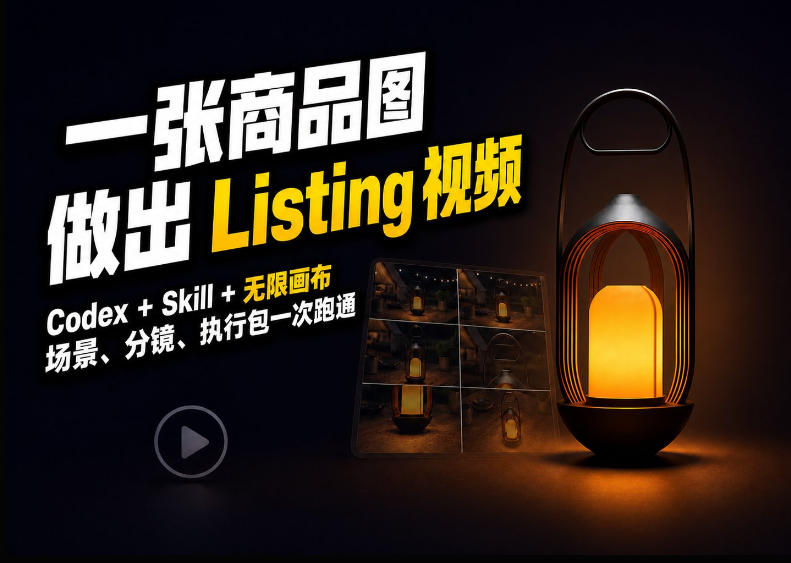 Codex+无限画布，把一张商品图变成可执行的Amazon Listing视频-创业网 - 最新网络创业项目与实战营销教程平台 | cye.cc