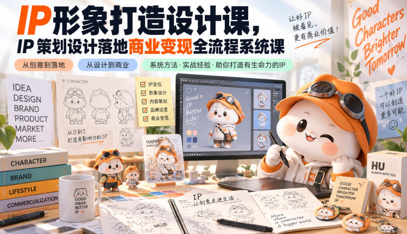 IP形象打造设计课，IP策划设计落地商业变现全流程系统课-创业网 - 最新网络创业项目与实战营销教程平台 | cye.cc