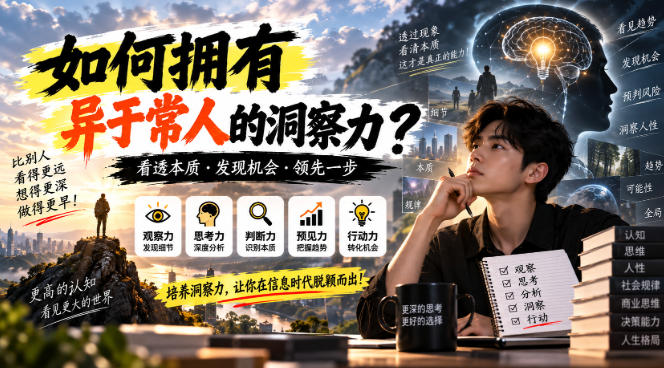 某公众号付费文章：如何拥有异于常人的洞察力？-创业网 - 最新网络创业项目与实战营销教程平台 | cye.cc