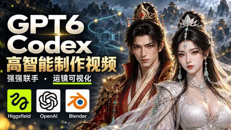 GPT-6 Astra×Codex高智能制作视频！联手Higgsfield，运镜可视化实战-创业网 - 最新网络创业项目与实战营销教程平台 | cye.cc