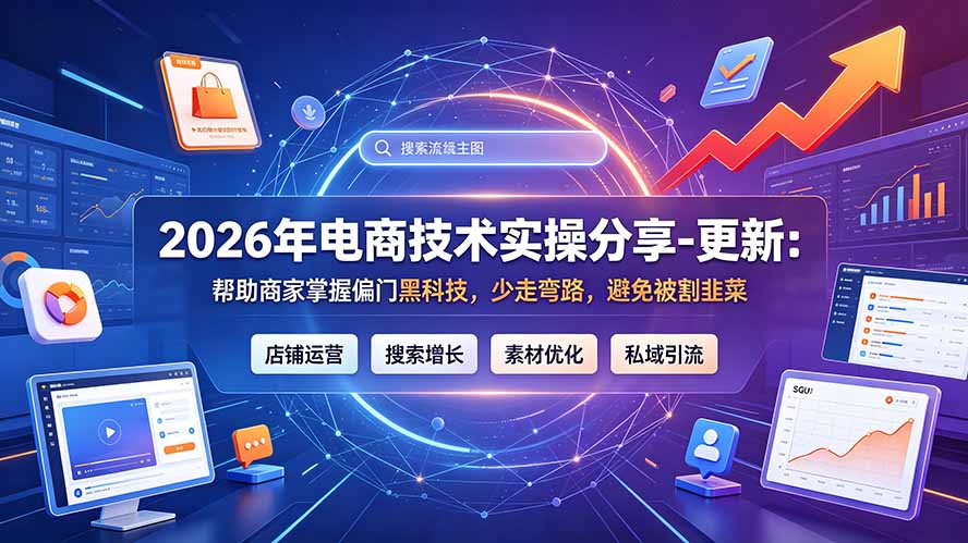2026年电商技术实操分享-更新9月：帮助商家掌握偏门黑科技，少走弯路，避免被割韭菜-创业网 - 最新网络创业项目与实战营销教程平台 | cye.cc