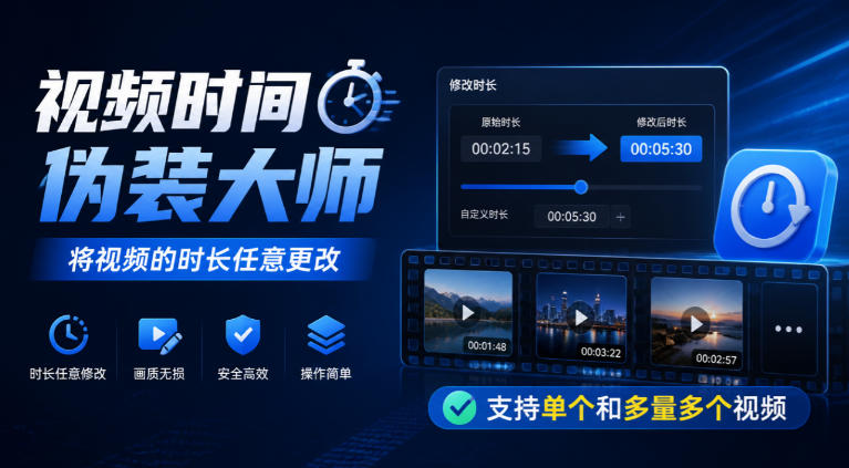 视频时间伪装大师，将视频的时长任意更改，支持单个和多量多个视频-创业网 - 最新网络创业项目与实战营销教程平台 | cye.cc
