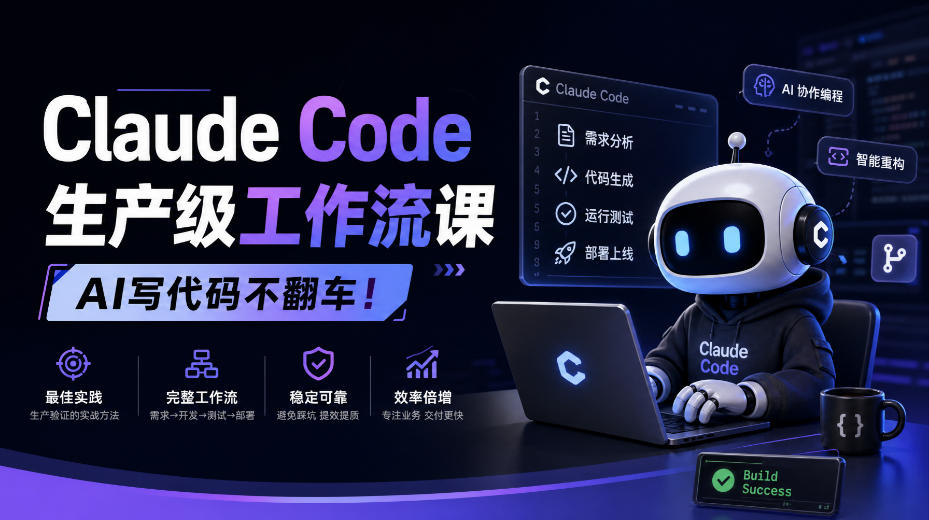 Claude Code生产级工作流课，AI写代码不翻车！【原创双语字幕】-创业网 - 最新网络创业项目与实战营销教程平台 | cye.cc
