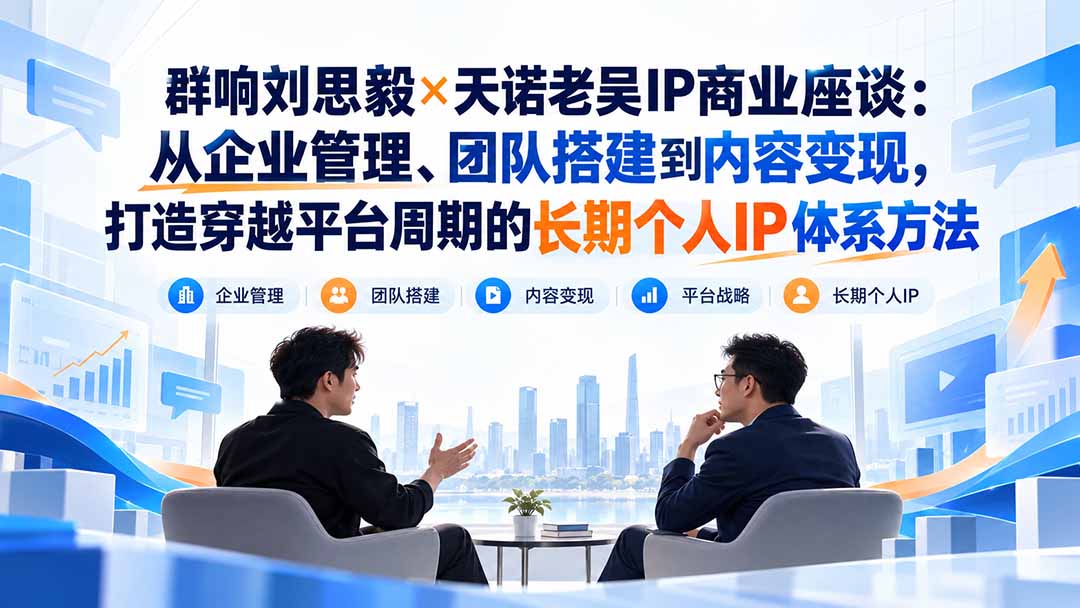 群响刘思毅×天诺老吴IP商业座谈：从企业管理、团队搭建到内容变现，打造穿越平台周期的长期个人IP体系方法-创业网 - 最新网络创业项目与实战营销教程平台 | cye.cc
