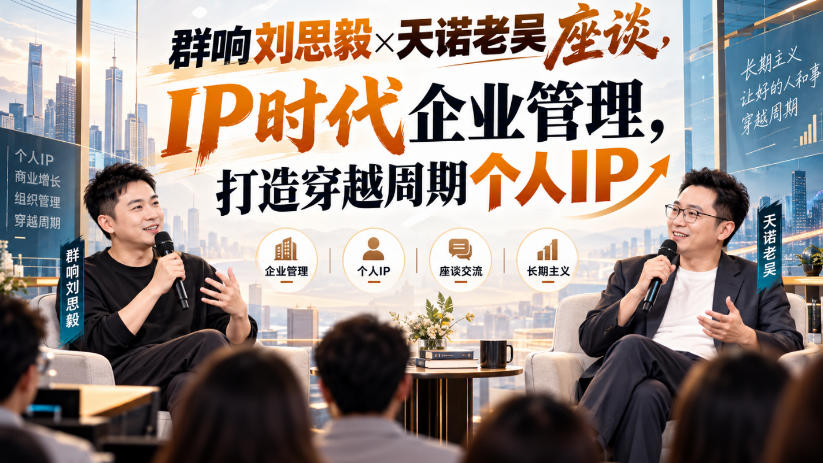 群响刘思毅×天诺老吴座谈，IP时代企业管理，打造穿越周期个人IP-创业网 - 最新网络创业项目与实战营销教程平台 | cye.cc