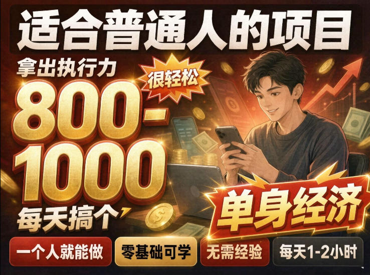单身交友社群，普通人拿出执行力一个人每天搞个800-1k很轻松，普通人随时入局，无需经验【揭秘】-创业网 - 最新网络创业项目与实战营销教程平台 | cye.cc