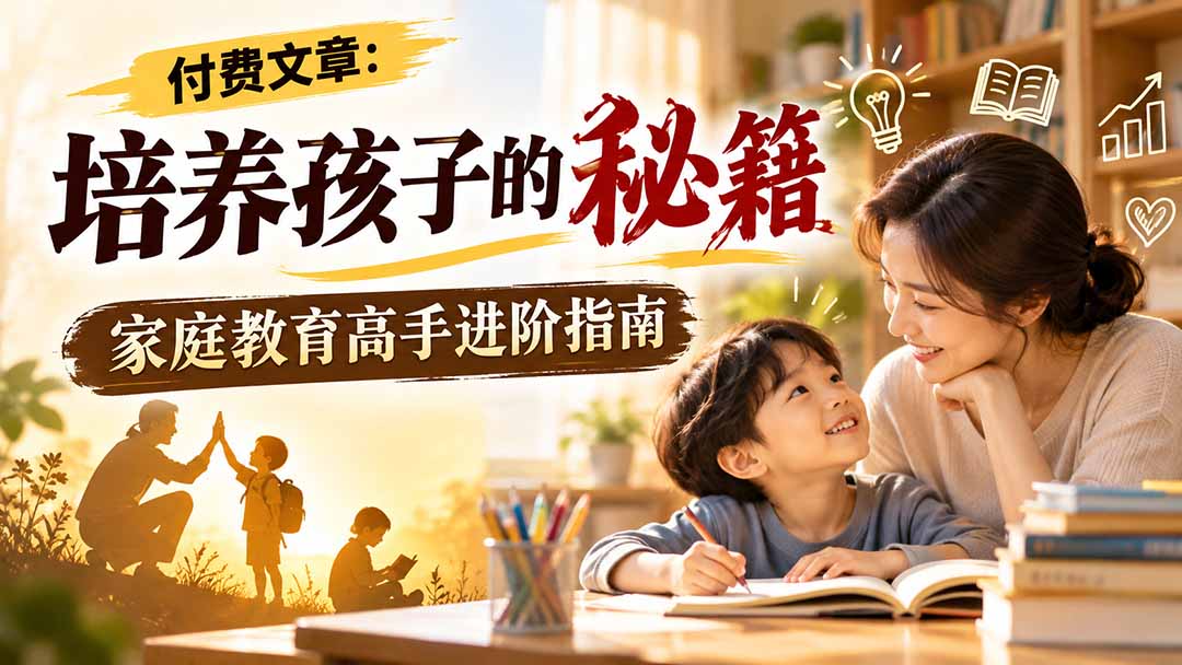 付费文章：培养孩子的秘籍，家庭教育高手进阶指南-创业网 - 最新网络创业项目与实战营销教程平台 | cye.cc