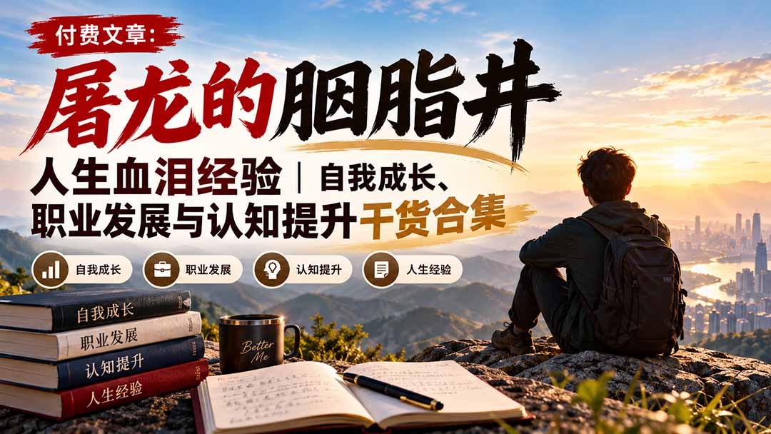 付费文章：屠龙的胭脂井人生血泪经验｜自我成长、职业发展与认知提升干货合集-创业网 - 最新网络创业项目与实战营销教程平台 | cye.cc