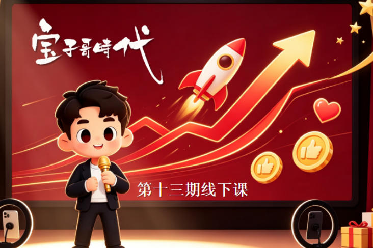 宝子哥抖音直播第13期VIP线下课9月5-6日，26年最值得看的直播课程，快速突破直播间流量瓶颈，打造高效起号闭环-创业网 - 最新网络创业项目与实战营销教程平台 | cye.cc