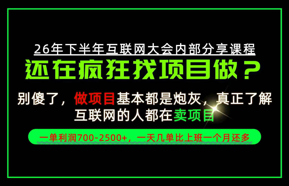 请不要再疯狂的找项目了！卖项目一单700-2.5k+不香吗？当天上手，当天变现！【揭秘】-创业网 - 最新网络创业项目与实战营销教程平台 | cye.cc