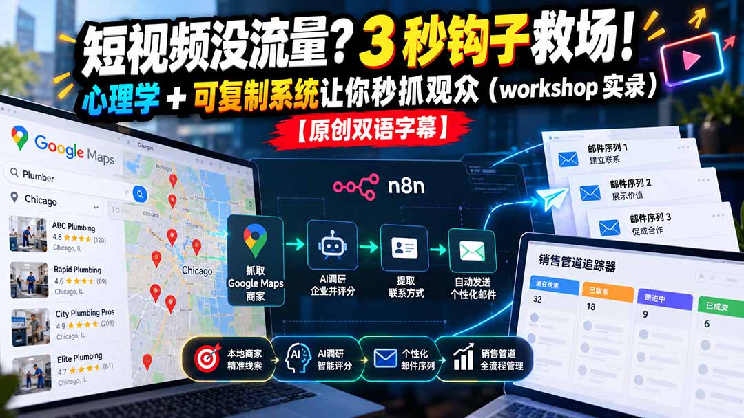 短视频没流量？3 秒钩子救场！心理学 + 可复制系统让你秒抓观众(workshop 实录-创业网 - 最新网络创业项目与实战营销教程平台 | cye.cc