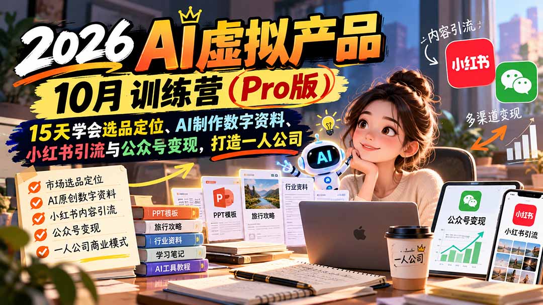 2026AI虚拟产品10月训练营(Pro版-创业网 - 最新网络创业项目与实战营销教程平台 | cye.cc