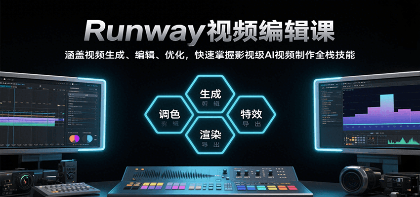 Runway视频编辑课，涵盖视频生成、编辑、优化，快速掌握影视级AI视频制作全栈技能-创业网 - 最新网络创业项目与实战营销教程平台 | cye.cc