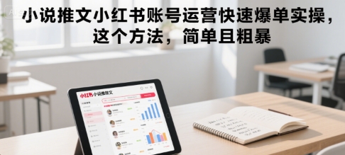 小说推文小红书账号运营快速爆单实操，这个方法，简单且粗暴-创业网 - 最新网络创业项目与实战营销教程平台 | cye.cc