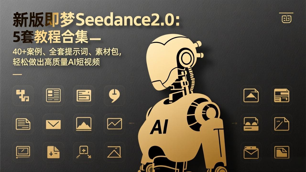 新版即梦Seedance2.0：5套教程合集，40+案例、全套提示词、素材包，轻松做出高质量AI短视频-创业网 - 最新网络创业项目与实战营销教程平台 | cye.cc