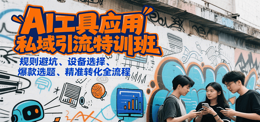 AI工具应用私域引流特训班，规则避坑、设备选择、爆款选题、精准转化全流程-创业网 - 最新网络创业项目与实战营销教程平台 | cye.cc